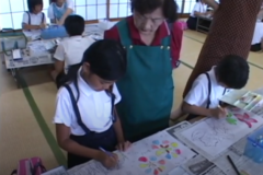中之庄小学校５年生　とうろうの絵教室　　中之庄公民館