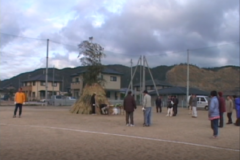 土居地区　どんど焼き・親子マラソン大会　　土居小学校