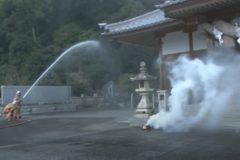 土居町天満八雲神社で　防災訓練