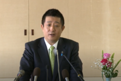 井原　現市長　次期市長選出馬表明