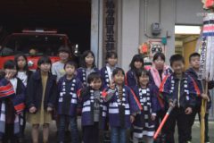 松柏　平田地区で小学生が「火の用心」を呼びかける