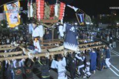 街かど百景：川之江秋祭り　妻鳥地区太鼓台統一寄せ