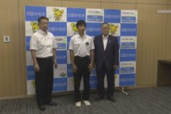 川之江北中学校 谷吹希さん 柔道全国大会出場を市長に報告