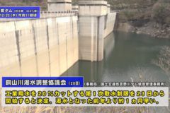 銅山川３ダム　工業用水２０％カット