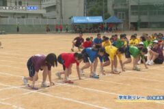 ６．学年別リレー（３年選手）　２０２３年度川之江高校 体育祭