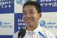 背泳ぎ日本一・森下泰明選手 表敬訪問