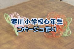 寒川小学校水引きコサージュ作り