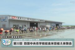 第２２回　四国中央市学校給食米田植え体験会