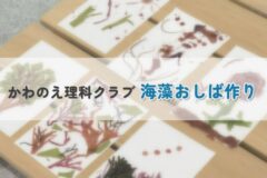 かわのえ理科クラブで海藻おしば作り